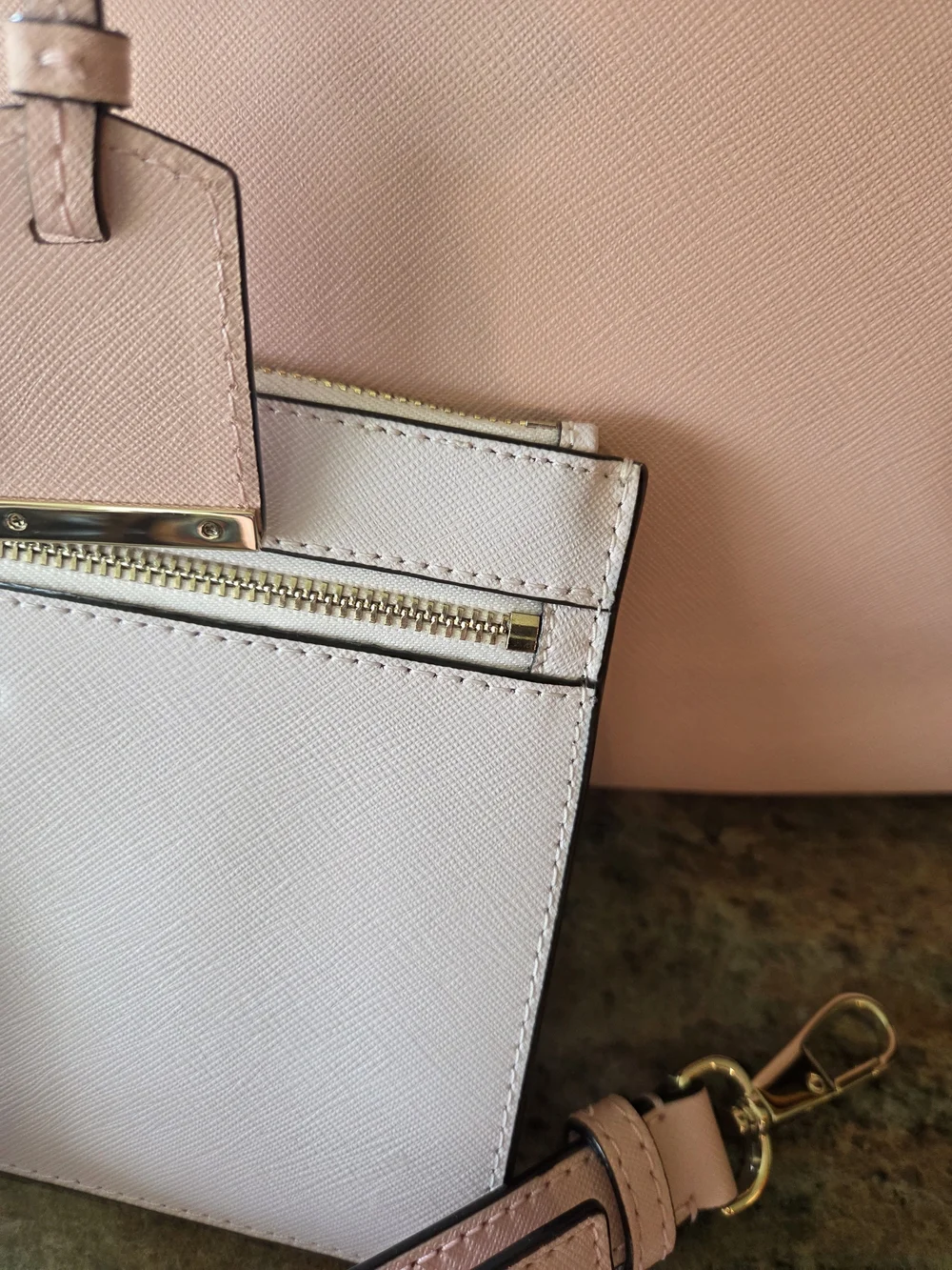 kate spade Pink Saffiano Satchel with Wristlet